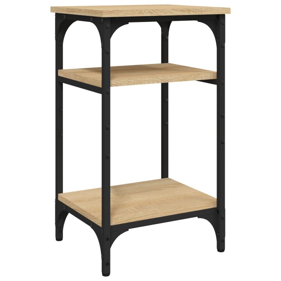 Bijzettafel 35x30x60 cm bewerkt hout sonoma eikenkleurig - Afbeelding 2