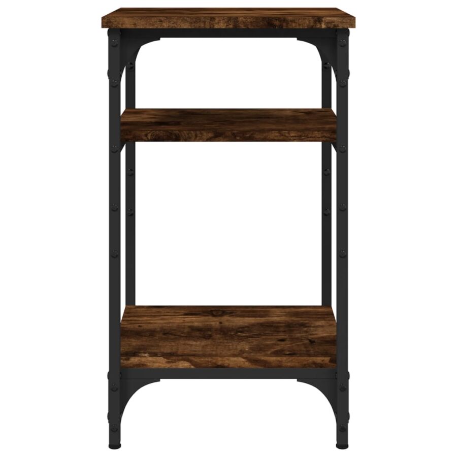Bijzettafel 35x30x60 cm bewerkt hout gerookt eikenkleurig - Afbeelding 5