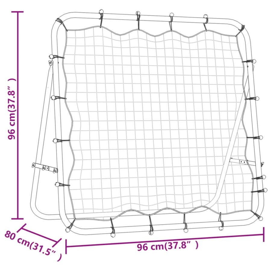 Voetbal kickback rebounder verstelbaar 96x80x96 cm staal en PE - Afbeelding 7