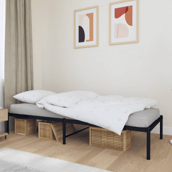Bedframe metaal zwart 75 x 190 cm