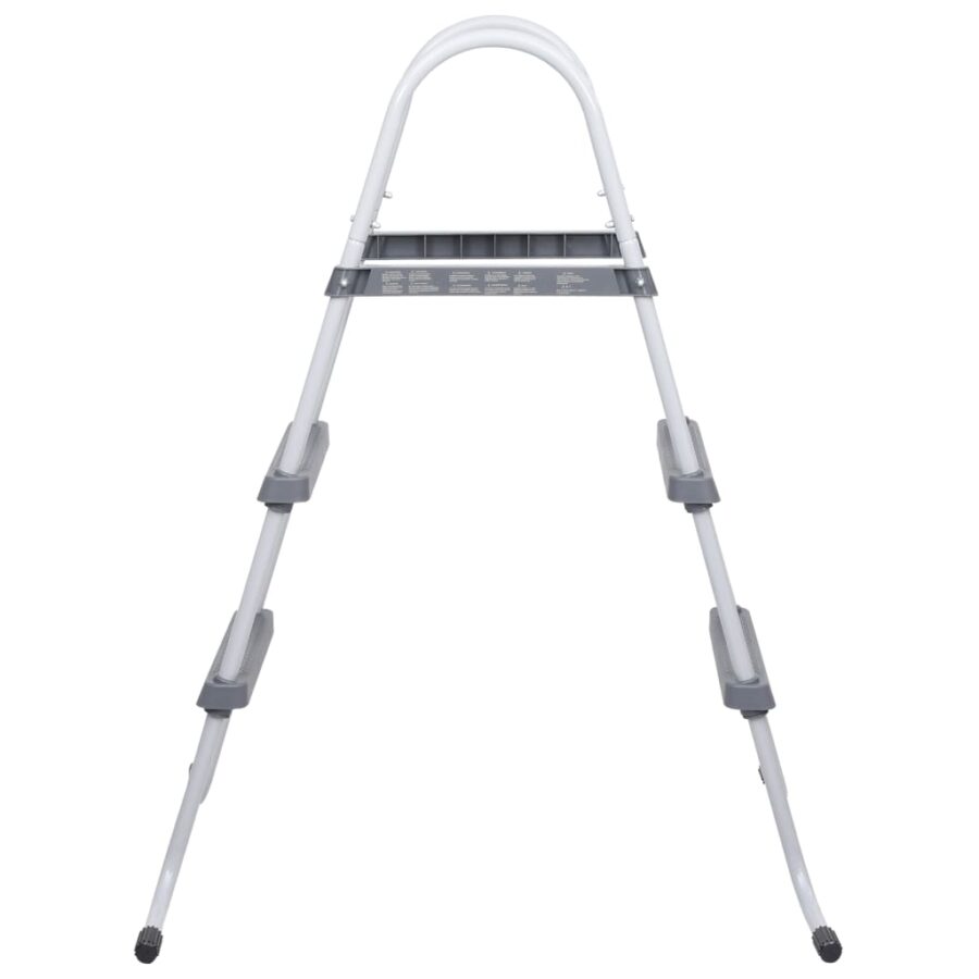 Zwembadladder 84 cm staal grijs - Afbeelding 2