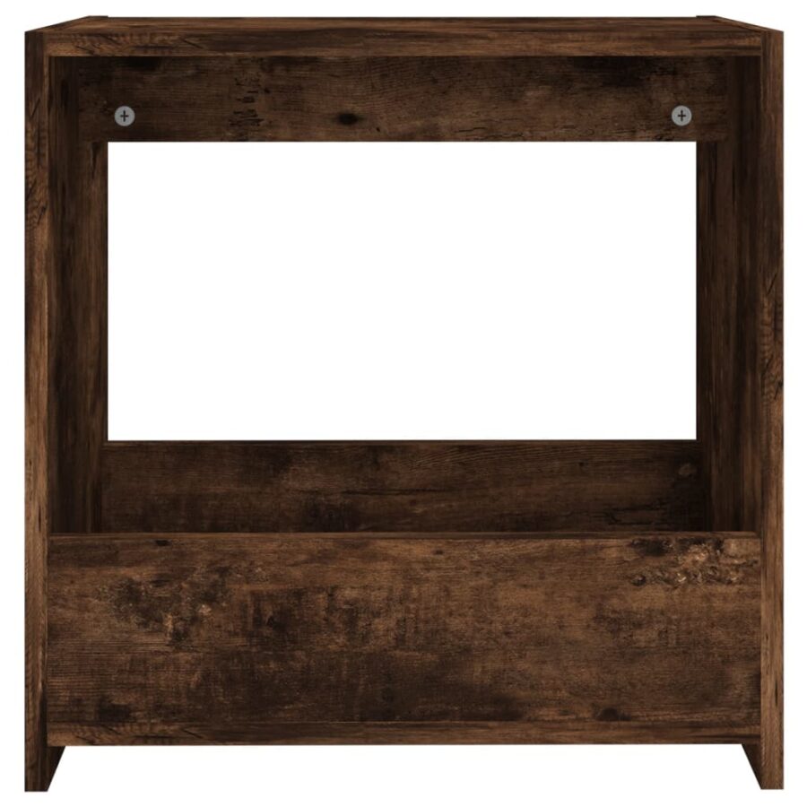 Bijzettafel 50x26x50 cm bewerkt hout gerookt eikenkleurig - Afbeelding 4