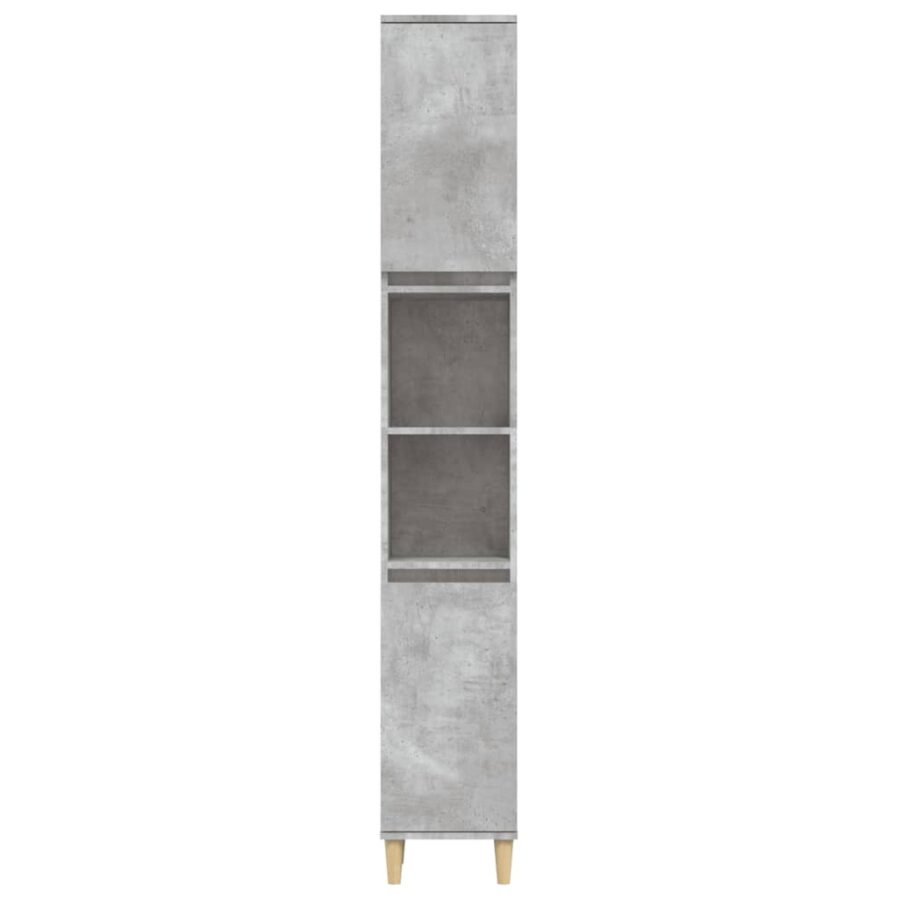 Badkamerkast 30x30x190 cm bewerkt hout betongrijs - Afbeelding 6