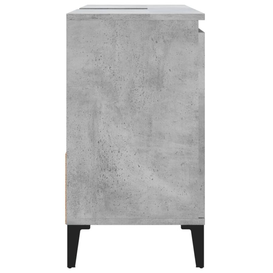 Badkamerkast 65x33x60 cm bewerkt hout betongrijs - Afbeelding 8