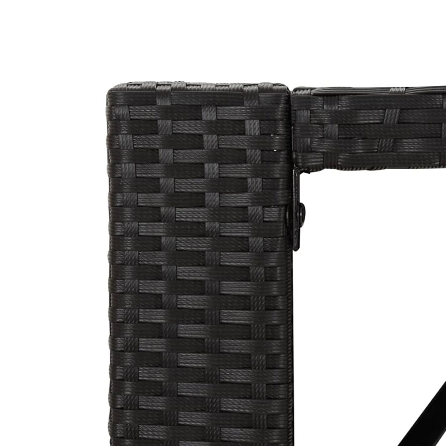 Bartafel met glazen blad 105x80x110 cm poly rattan zwart - Afbeelding 5
