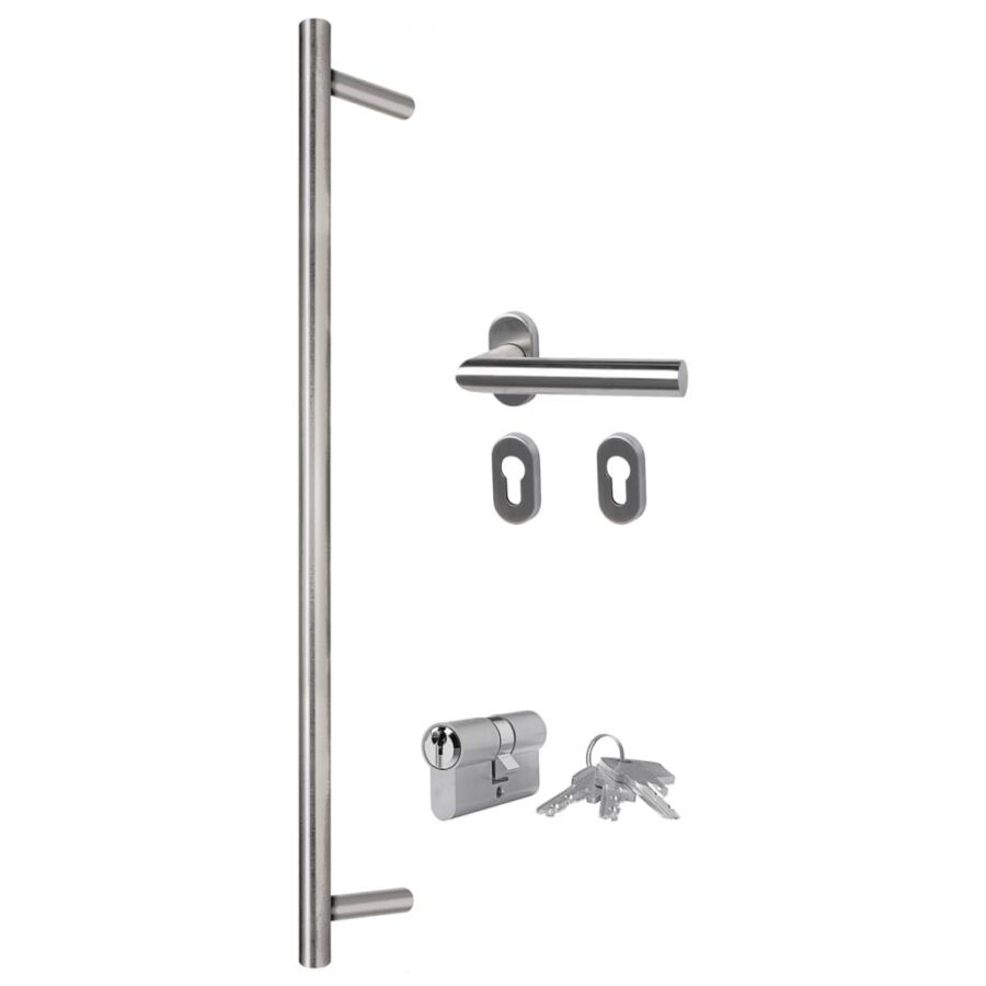 Voordeur 100x210 cm aluminium en PVC wit - Afbeelding 9