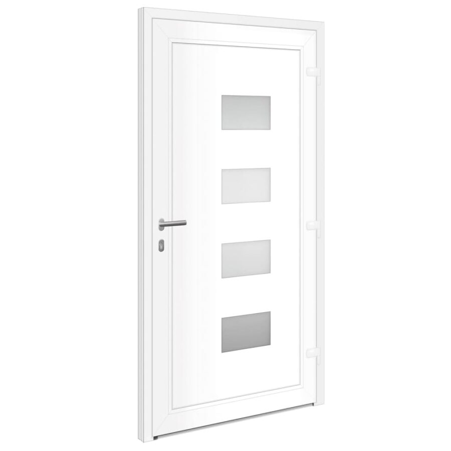 Voordeur 110x210 cm aluminium en PVC antracietkleurig - Afbeelding 6