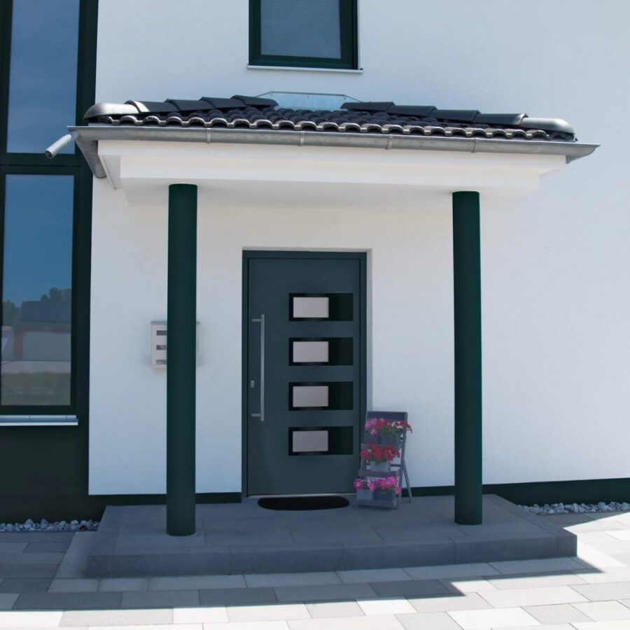 Voordeur 110x210 cm aluminium en PVC antracietkleurig