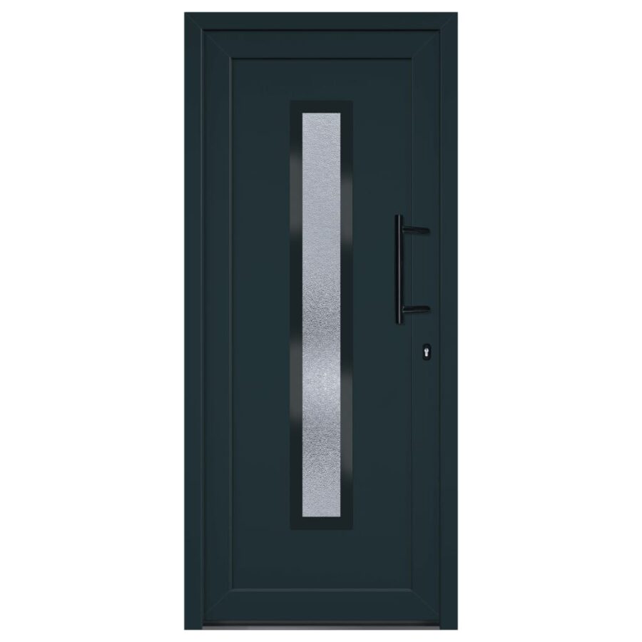 Voordeur 88x200 cm PVC antracietkleurig - Afbeelding 3