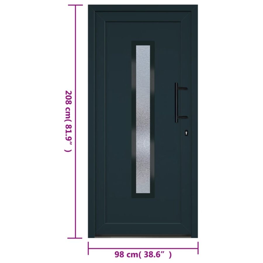 Voordeur 98x208 cm PVC antracietkleurig - Afbeelding 11