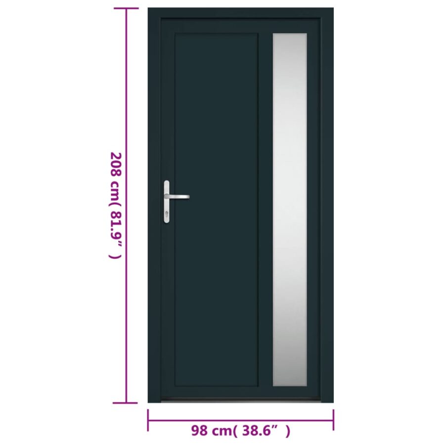 Voordeur 98x208 cm PVC antracietkleurig - Afbeelding 10