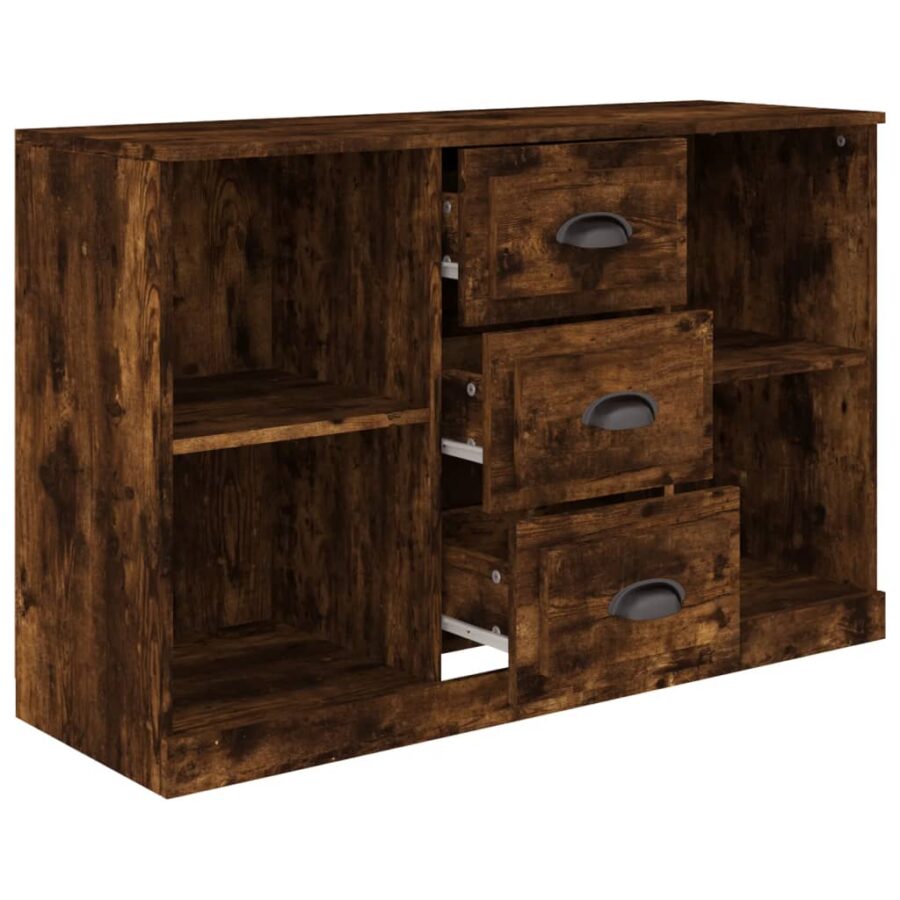 Dressoir 104,5x35,5x67,5 cm bewerkt hout gerookt eikenkleurig - Afbeelding 3