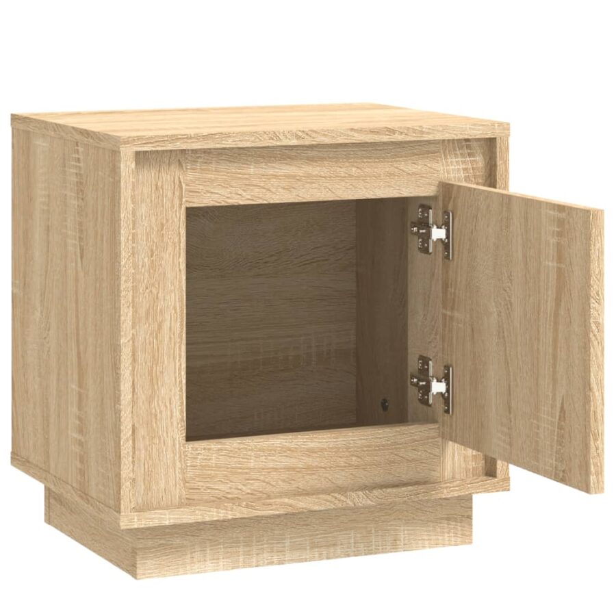 Nachtkastje 44x35x45 cm bewerkt hout sonoma eikenkleurig - Afbeelding 6