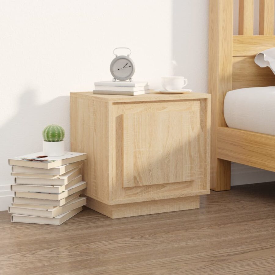 Nachtkastjes 2 st 44x35x45 cm bewerkt hout sonoma eikenkleurig - Afbeelding 3