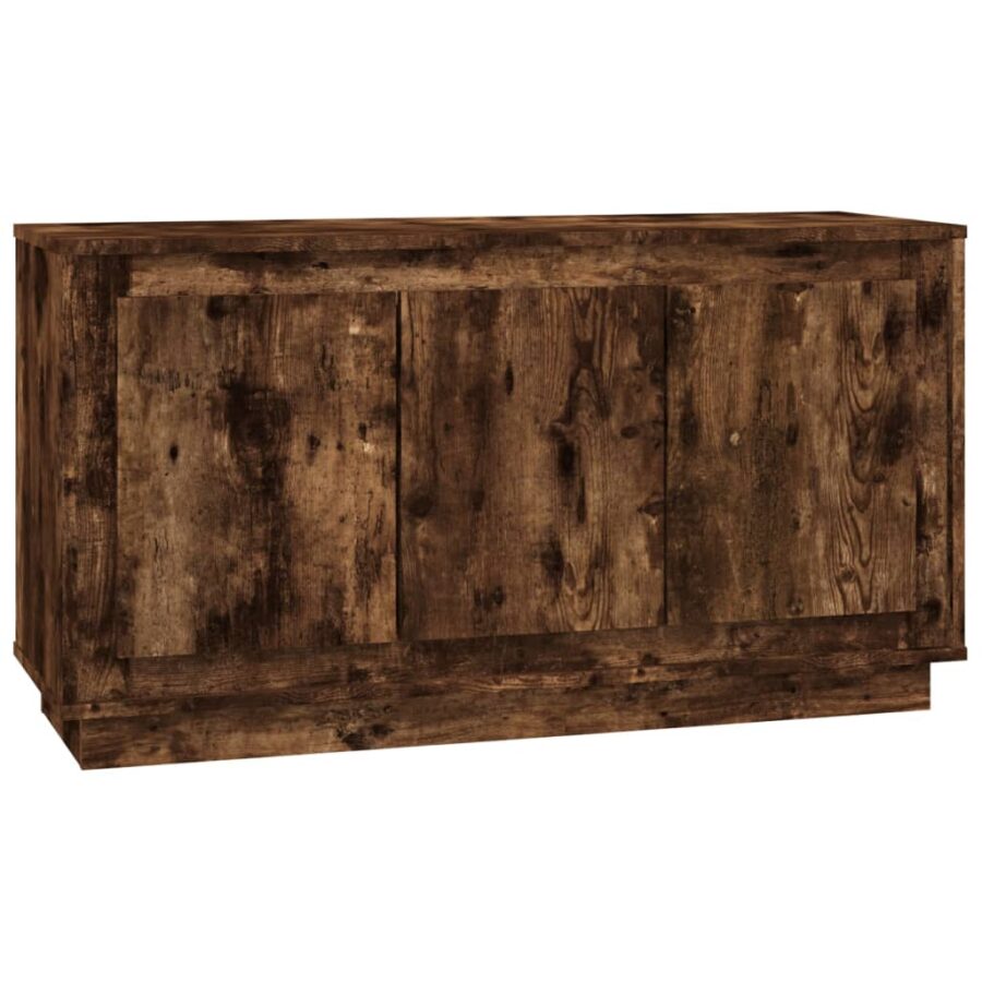 Dressoir 102x35x55 cm bewerkt hout gerookt eikenkleurig - Afbeelding 2