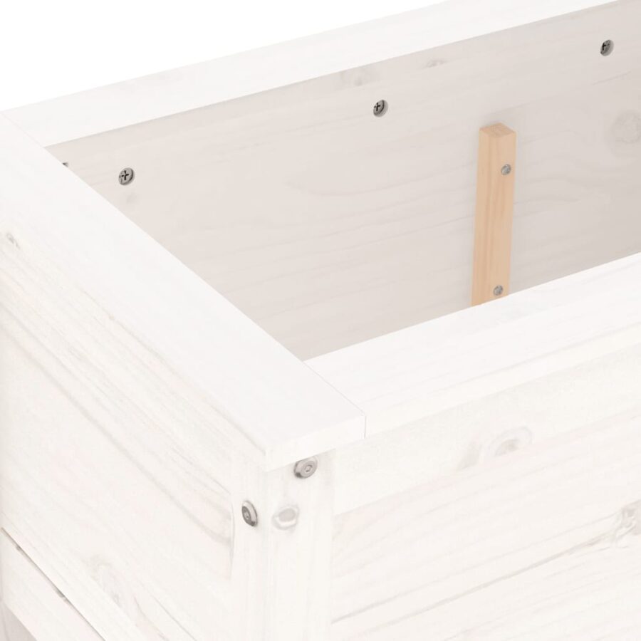 Plantenbak 82,5x40x39 cm massief grenenhout wit - Afbeelding 7