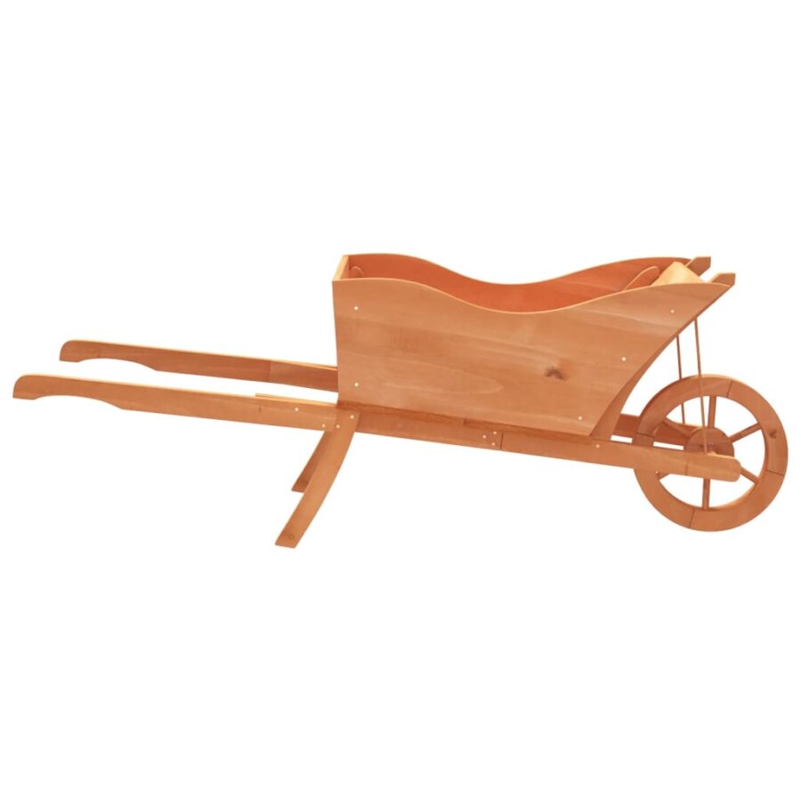 Plantenbak kruiwagen 128x45,5x43 cm massief vurenhout - Afbeelding 4