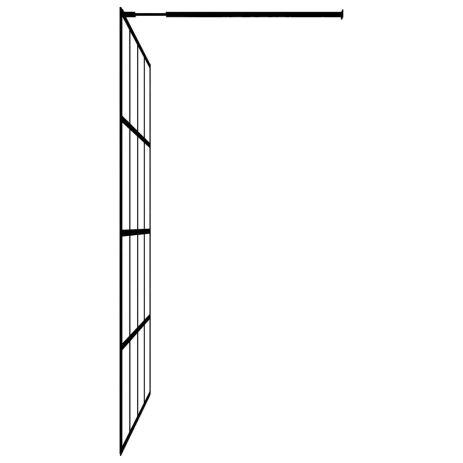 Inloopdouchewand met schap 80x195 cm ESG-Glas aluminium zwart - Afbeelding 6