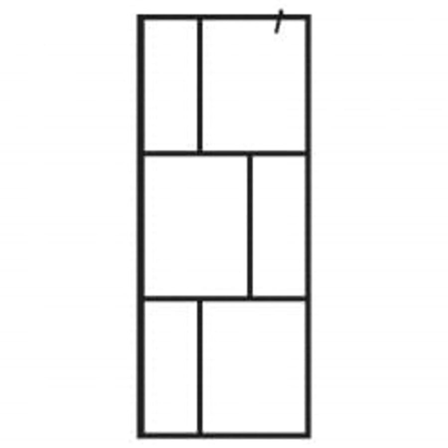 Inloopdouchewand met schap 80x195 cm ESG-Glas aluminium zwart - Afbeelding 4