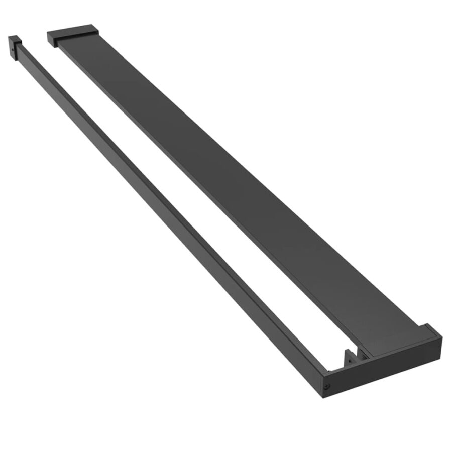 Inloopdouchewand met schap 80x195 cm ESG-Glas aluminium zwart - Afbeelding 8