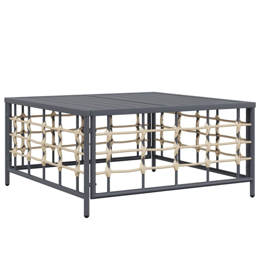 8-delige Loungeset met kussens poly rattan antracietkleurig - Afbeelding 6