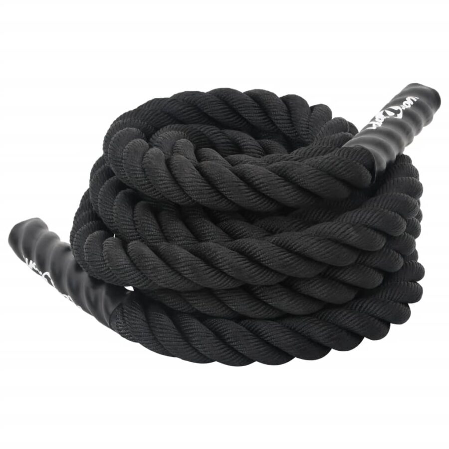 Battle rope 6 m 4,5 kg polyester zwart - Afbeelding 6