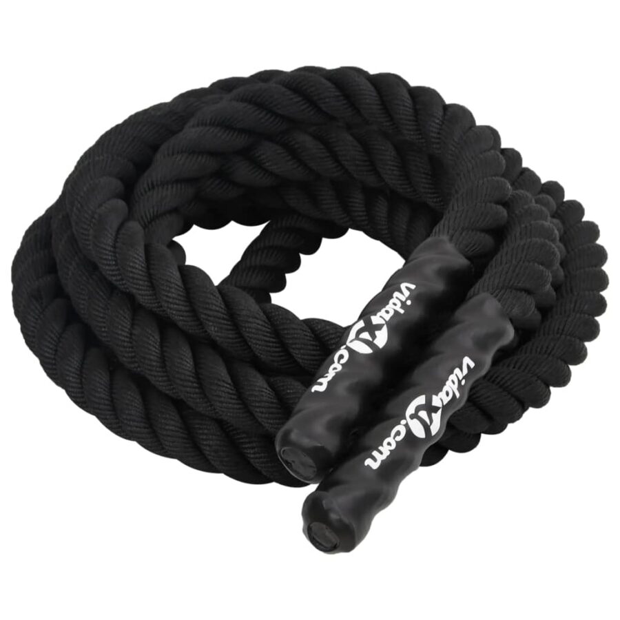Battle rope 9 m 6,8 kg polyester zwart - Afbeelding 2