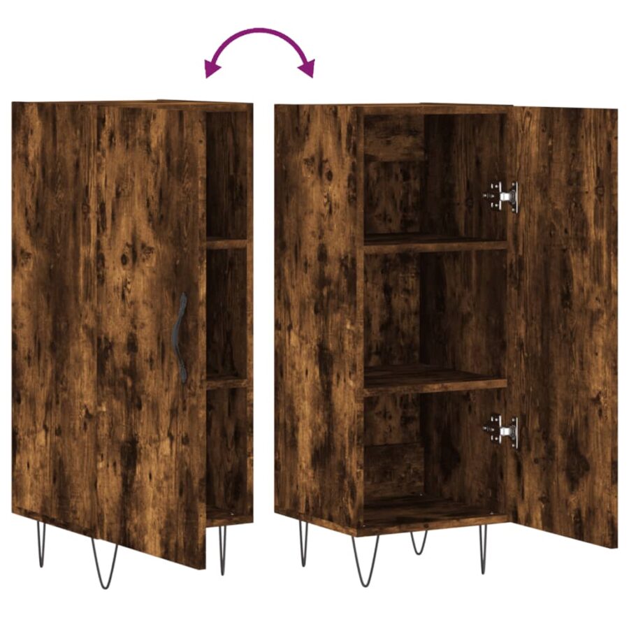 Dressoir 34,5x34x90 cm bewerkt hout gerookt eiken - Afbeelding 9
