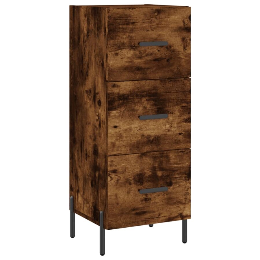 Dressoir 34,5x34x90 cm bewerkt hout gerookt eiken - Afbeelding 2