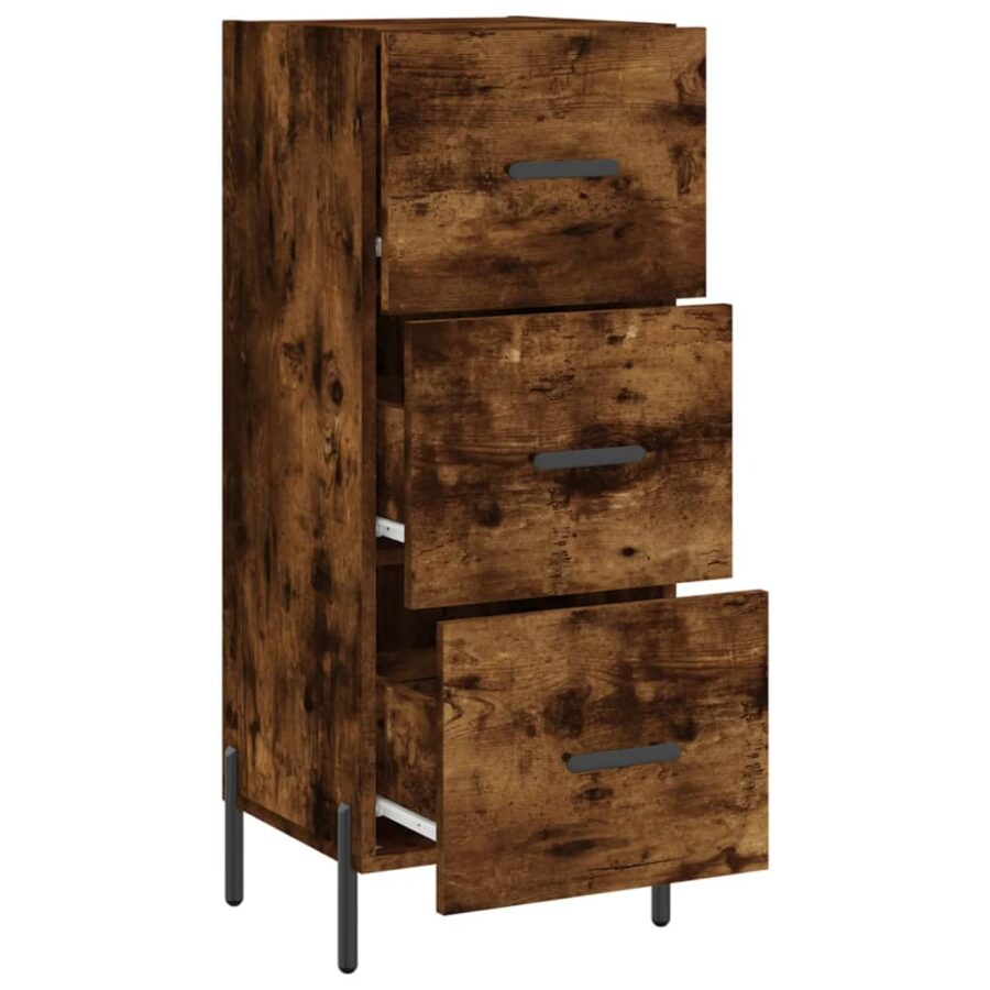 Dressoir 34,5x34x90 cm bewerkt hout gerookt eiken - Afbeelding 5