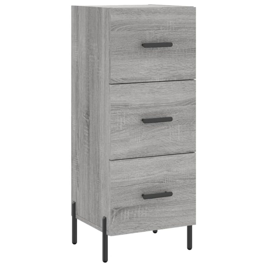 Dressoir 34,5x34x90 cm bewerkt hout grijs sonoma eikenkleurig - Afbeelding 2