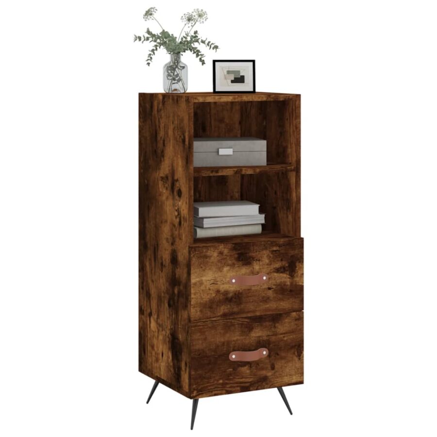 Dressoir 34,5x34x90 cm bewerkt hout gerookt eiken - Afbeelding 3