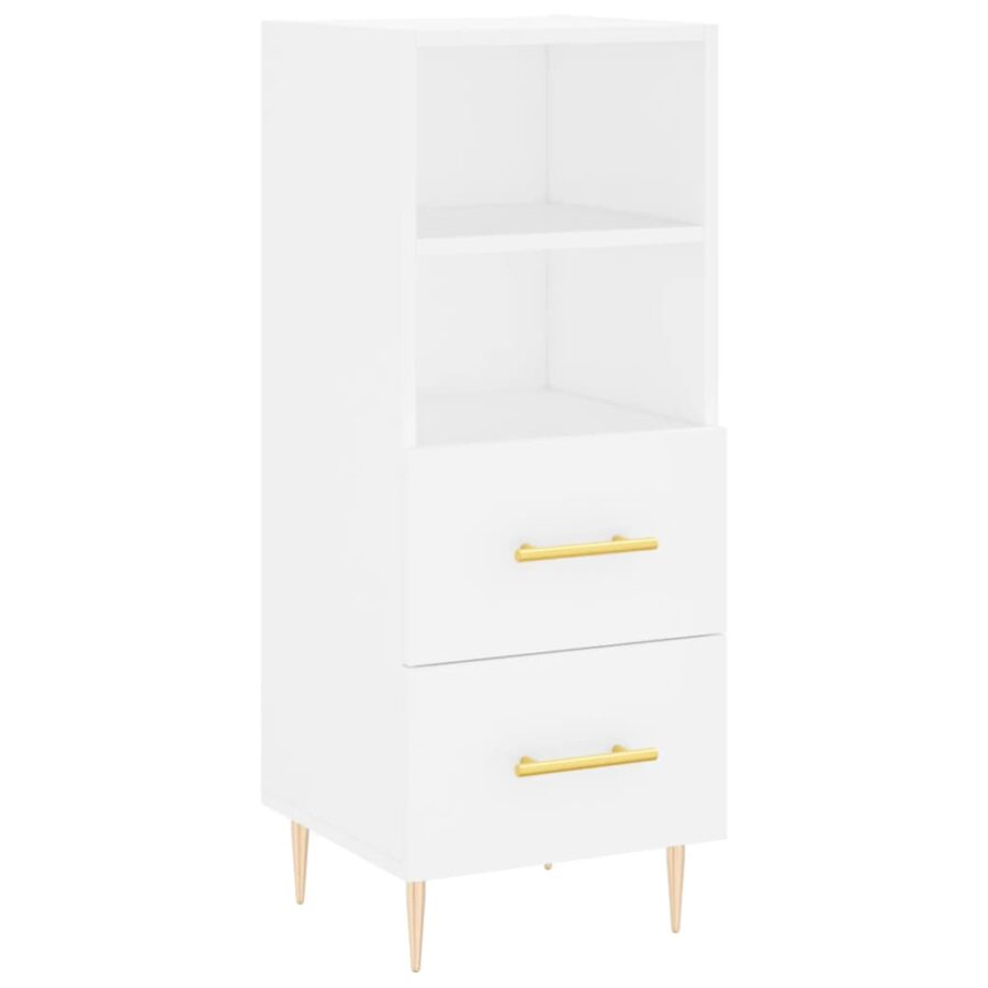 Dressoir 34,5x34x90 cm bewerkt hout wit - Afbeelding 2