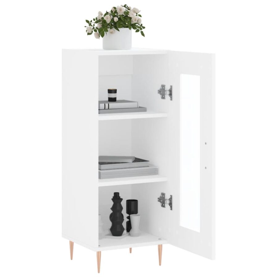 Dressoir 34,5x34x90 cm bewerkt hout wit - Afbeelding 4