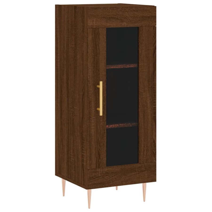 Dressoir 34,5x34x90 cm bewerkt hout bruin eikenkleur - Afbeelding 2