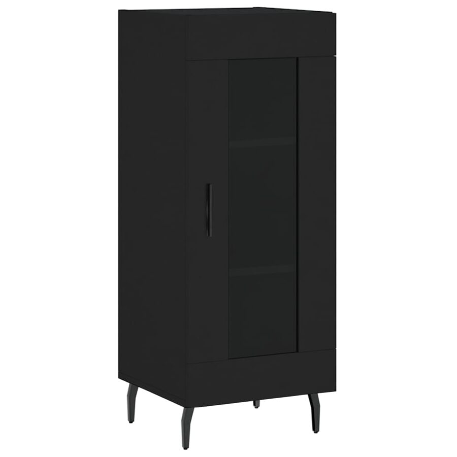 Dressoir 34,5x34x90 cm bewerkt hout zwart - Afbeelding 2