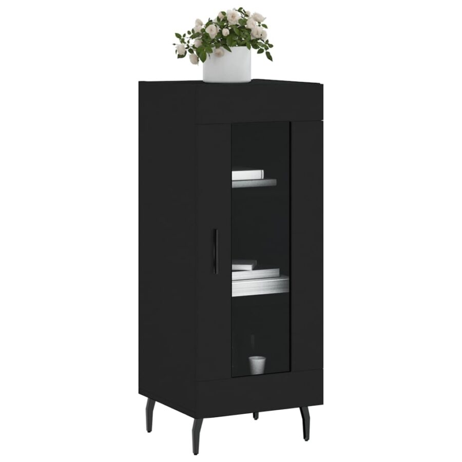 Dressoir 34,5x34x90 cm bewerkt hout zwart - Afbeelding 3