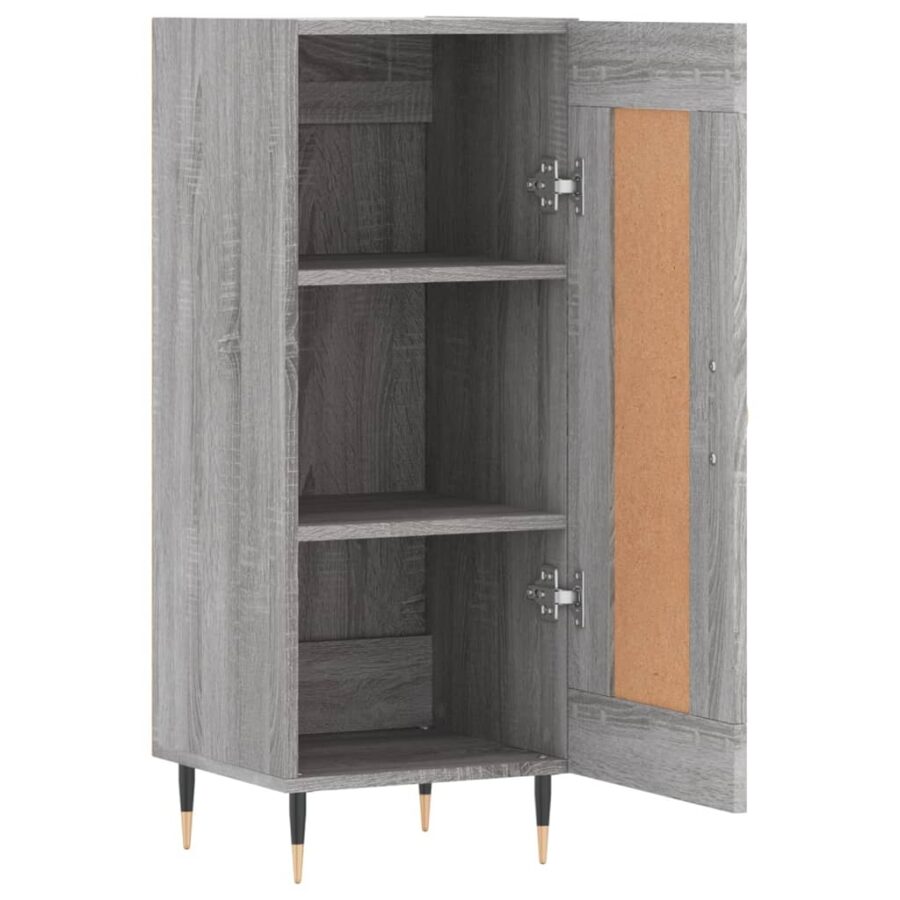 Dressoir 34,5x34x90 cm bewerkt hout grijs sonoma eikenkleurig - Afbeelding 6