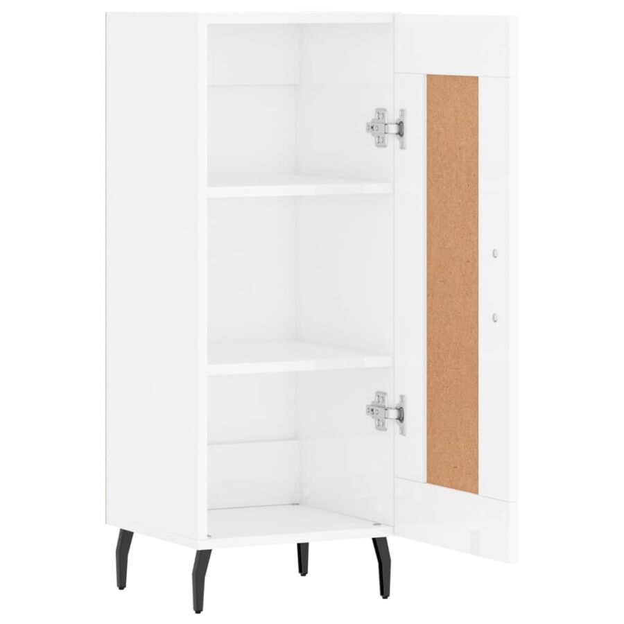 Dressoir 34,5x34x90 cm bewerkt hout hoogglans wit - Afbeelding 6