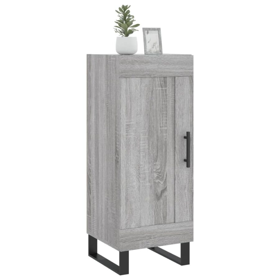 Dressoir 34,5x34x90 cm bewerkt hout grijs sonoma eikenkleurig - Afbeelding 3