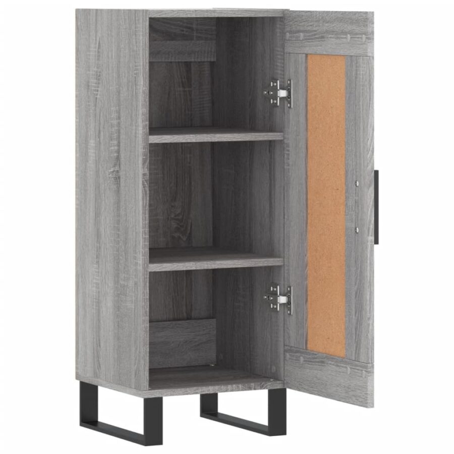 Dressoir 34,5x34x90 cm bewerkt hout grijs sonoma eikenkleurig - Afbeelding 6