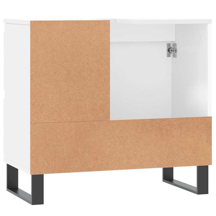 Badkamerkast 65x33x60 cm bewerkt hout wit - Afbeelding 7