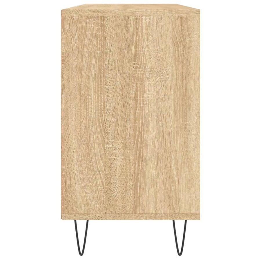 Badkamerkast 80x33x60 cm bewerkt hout sonoma eikenkleurig - Afbeelding 7