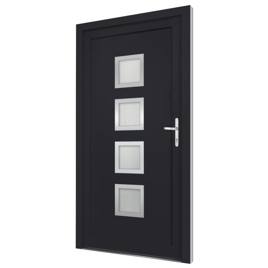 Voordeur 108x200 cm PVC antracietkleurig - Afbeelding 4