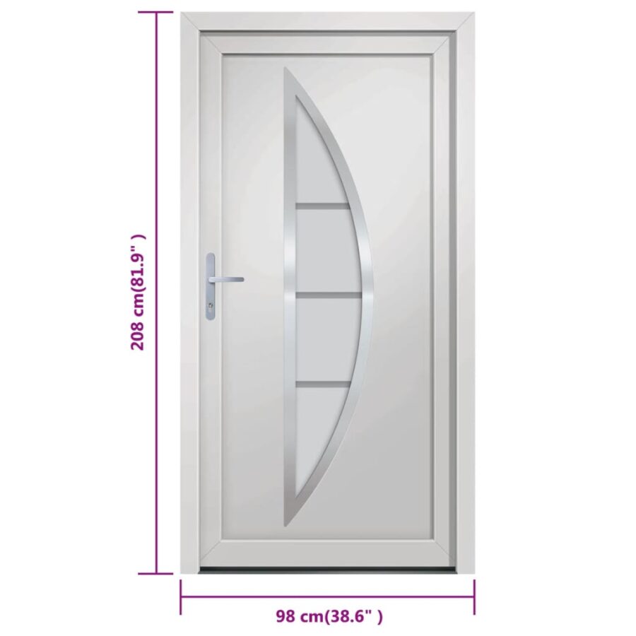Voordeur 98x208 cm PVC wit - Afbeelding 10