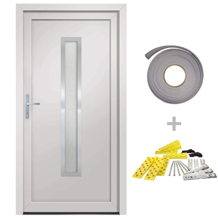 Voordeur 98x208 cm PVC wit - Afbeelding 2
