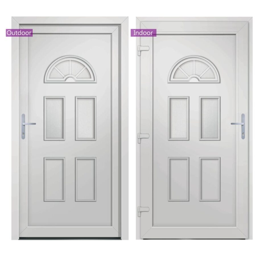 Voordeur 110x210 cm PVC wit - Afbeelding 6