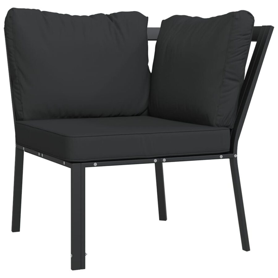 6-delige Loungeset met kussens staal grijs - Afbeelding 6