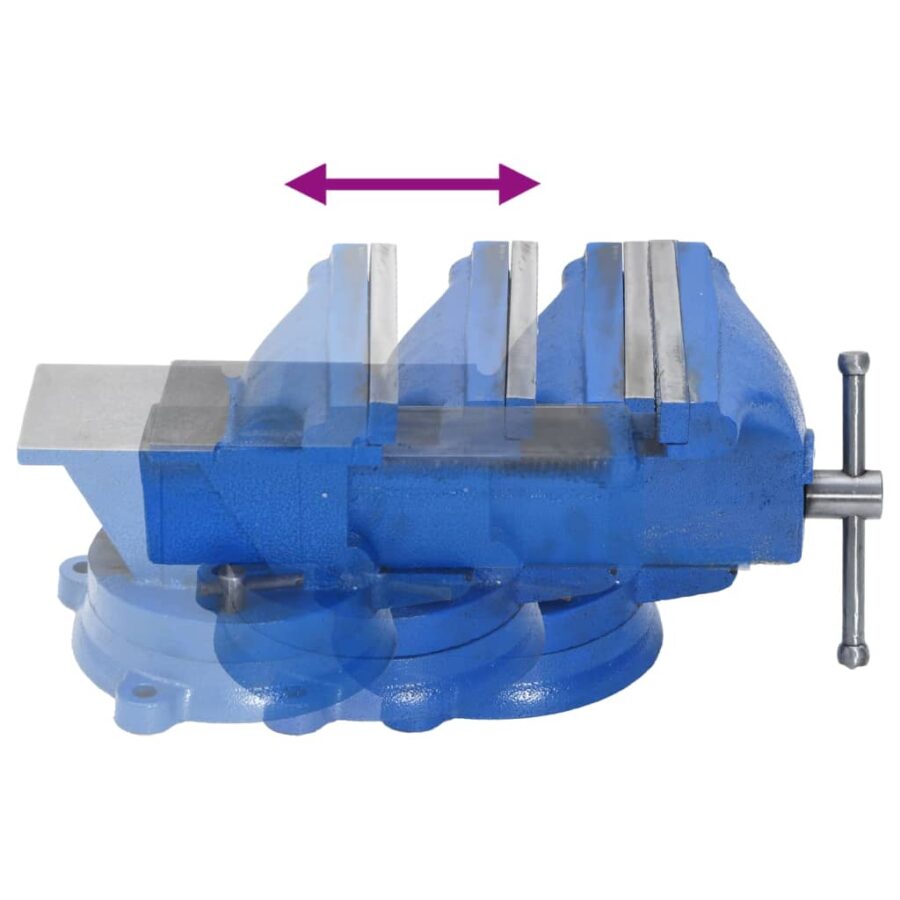 Bankschroef 125 mm gietijzer blauw - Afbeelding 5