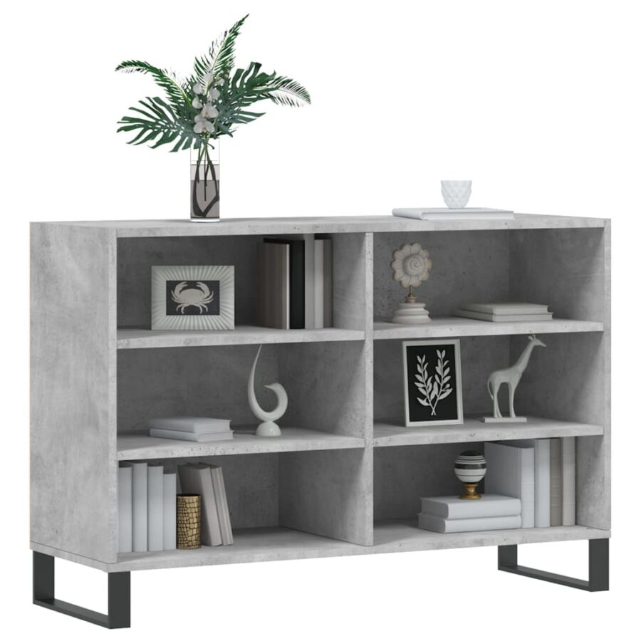 Dressoir 103,5x35x70 cm bewerkt hout betongrijs - Afbeelding 3